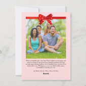 Budget Elegant Red Ribbon Christmas Four Photo シーズンカード (裏面)