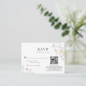 Budget Elegant Rococo Floral Crest Wedding QR Code エンクロージャーカード (スタンド正面)
