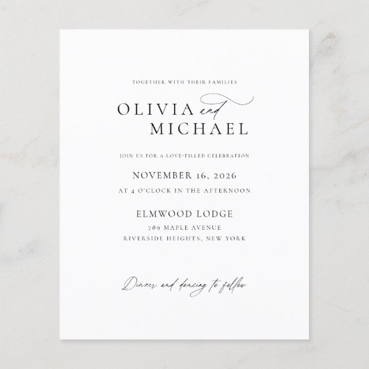 Budget Elegant Script Boho Photo Wedding Invites (裏面)