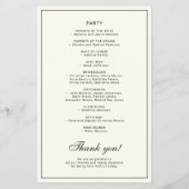 Budget elegant simple black ivory wedding program チラシ (裏面)