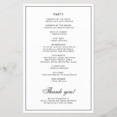 Budget elegant simple black white wedding program チラシ (裏面)