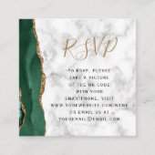 Budget Emerald Agate Marble結婚のQRコードRSVP エンクロージャーカード (正面)