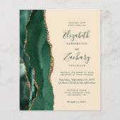 Budget Emerald Champagne 4-Photo Wedding Invite (正面)