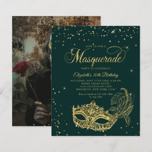 BUDGET Emerald Gold Masquerade Birthday Photo (正面/裏面)