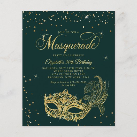 BUDGET Emerald Gold Masquerade Birthday Photo (正面)