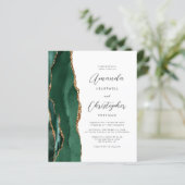 Budget Emerald Green Agate Wedding Invite (スタンド正面)