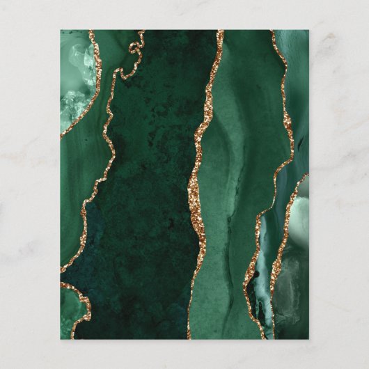 Budget Emerald Green Agate Wedding Invite (裏面)