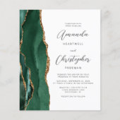 Budget Emerald Green Agate Wedding Invite (正面)