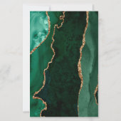 Budget Emerald Green Gold Agate Marble Wedding (裏面)