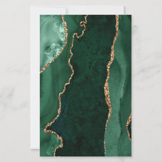 Budget Emerald Green Gold Agate Marble Wedding (裏面)