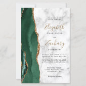 Budget Emerald Green Gold Agate Marble Wedding (正面)