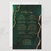 Budget Emerald Green Gold Agate Wedding Program (裏面)