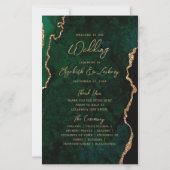 Budget Emerald Green Gold Agate Wedding Program (正面)