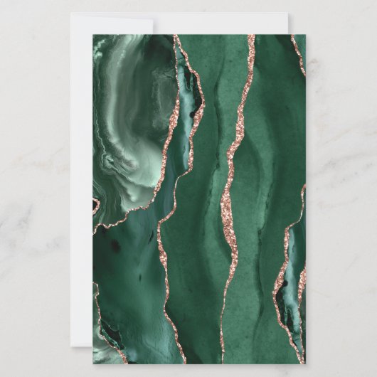 Budget Emerald Green Rose Gold Agate Blush Wedding (裏面)