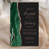 Budget Emerald Green Rose Gold Agate Dark Wedding