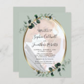 Budget Eucalyptus写真ウェブサイトRSVP Sage'結婚's (正面/裏面)