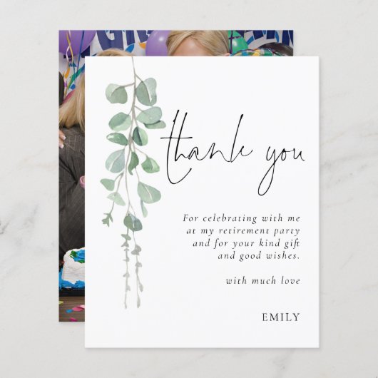 Budget Eucalyptus写真退職パーティーありがとう (正面/裏面)