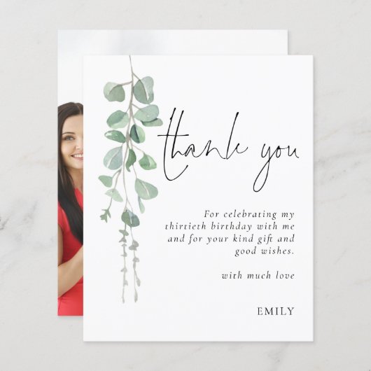 Budget Eucalyptus写真30th誕生日ありがとう (正面/裏面)