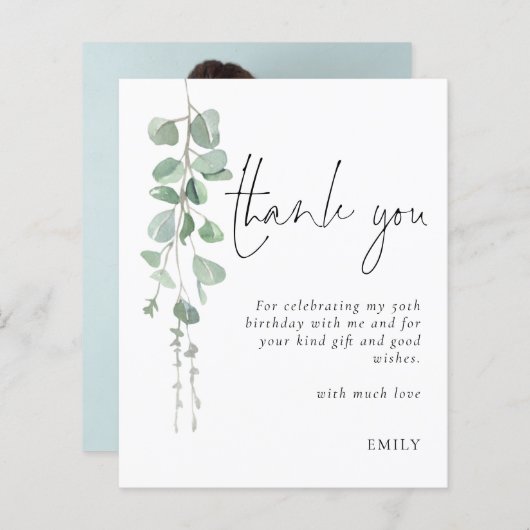 Budget Eucalyptus写真50th誕生日ありがとう (正面/裏面)
