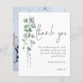 Budget Eucalyptus写真70th birthday Thank You (正面/裏面)