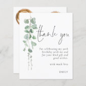 Budget Eucalyptus写真90th birthday Thank You (正面/裏面)