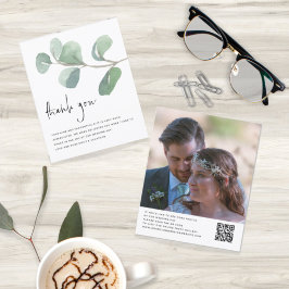 Budget Eucalyptus 結婚's Photo QR Code Thank You