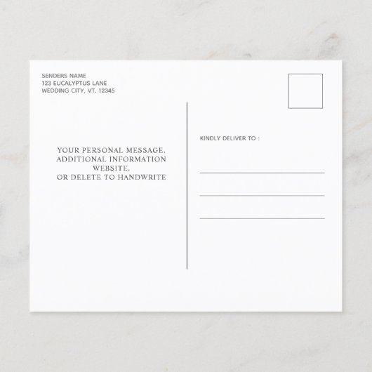 Budget Eucalyptus Greenery 3 Photo Save The Date (裏面)