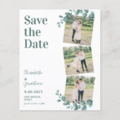 Budget Eucalyptus Greenery 3 Photo Save The Date (正面)