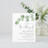 Budget Eucalyptus QR Code Wedding Invitation (スタンド正面)
