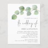 Budget Eucalyptus QR Code Wedding Invitation (正面)