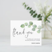 Budget Eucalyptus Script Photo'結婚s Thank You (スタンド正面)