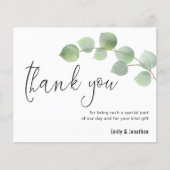 Budget Eucalyptus Script Photo'結婚s Thank You (正面)