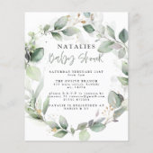BUDGET eucalyptus watercolor foliage baby shower チラシ (裏面)