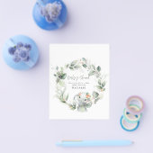 BUDGET eucalyptus watercolor foliage baby shower チラシ (シングル)