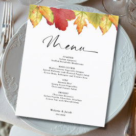 Budget Fall Leaves Wedding Menu