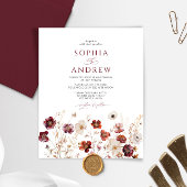 Budget Fall Wildflowers Wedding Invitation