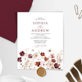 Budget Fall Wildflowers Wedding Invitation