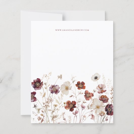 Budget Fall Wildflowers Wedding Invitation (裏面)