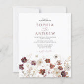 Budget Fall Wildflowers Wedding Invitation (正面)