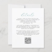 Budget Floral Aqua Silver QR Code Wedding Invite (裏面)