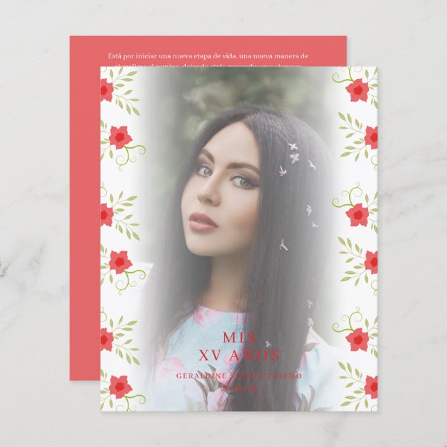 Budget Floral Garland Quinceañera Sophisticated  (正面/裏面)