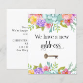 Budget Floral New Home Address Moving Announcement (正面/裏面)