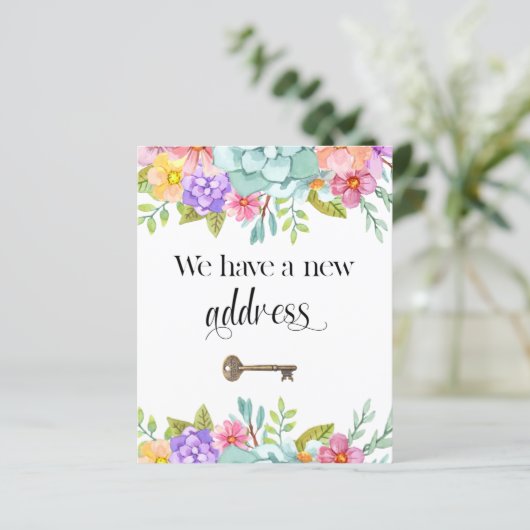 Budget Floral New Home Address Moving Announcement (スタンド正面)