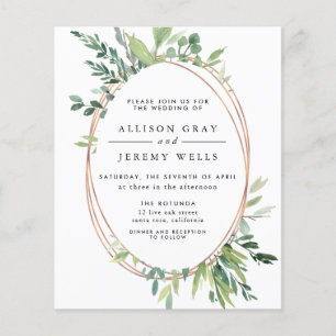 Budget Floral Wedding Invitation Flyer チラシ