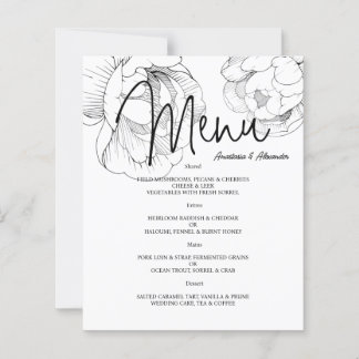 Budget Floral WEDDING MENU. Flyer