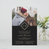 Budget Flourish Black Luxury Wedding Initials (スタンド正面)