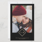 Budget Flourish Black Luxury Wedding Initials (裏面)