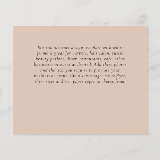 BUDGET Flyer FREE Design Template Abstract Tan チラシ (裏面)