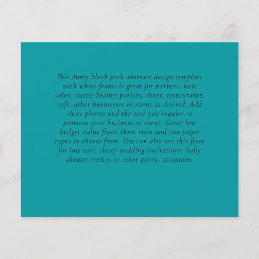 BUDGET Flyer FREE Design Template Abstract Teal チラシ (裏面)