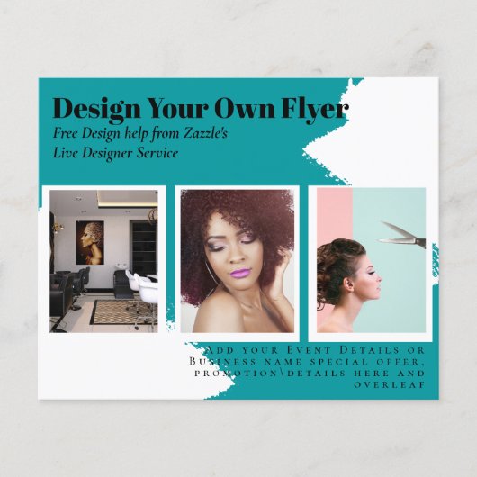 BUDGET Flyer FREE Design Template Abstract Teal チラシ (正面)